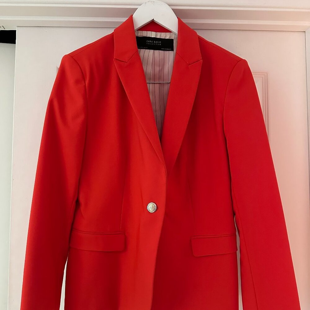ZARA Basic Blazer SIze XL Red
